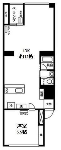デイジーハウス(1LDK/2階)の間取り写真