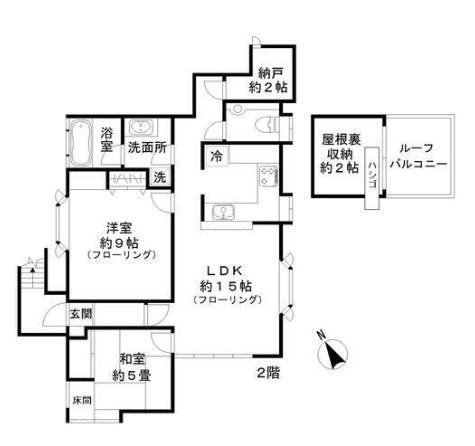 上池台5丁目(2SLDK/2階)の間取り写真