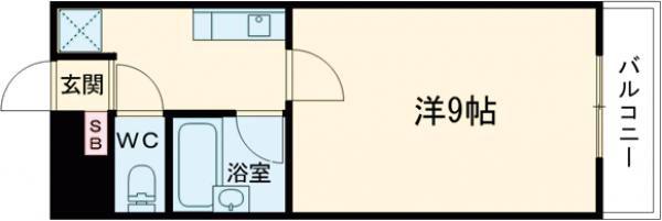 LAKIA MAISON 木津川(1K/3階)の間取り写真