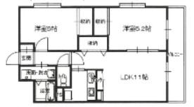 第28川崎ビル(2LDK/5階)の間取り写真
