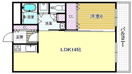 アパートメントKS福島(1LDK/6階)の間取り写真
