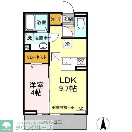ヴィラ アルカディア(1LDK/1階)の間取り写真