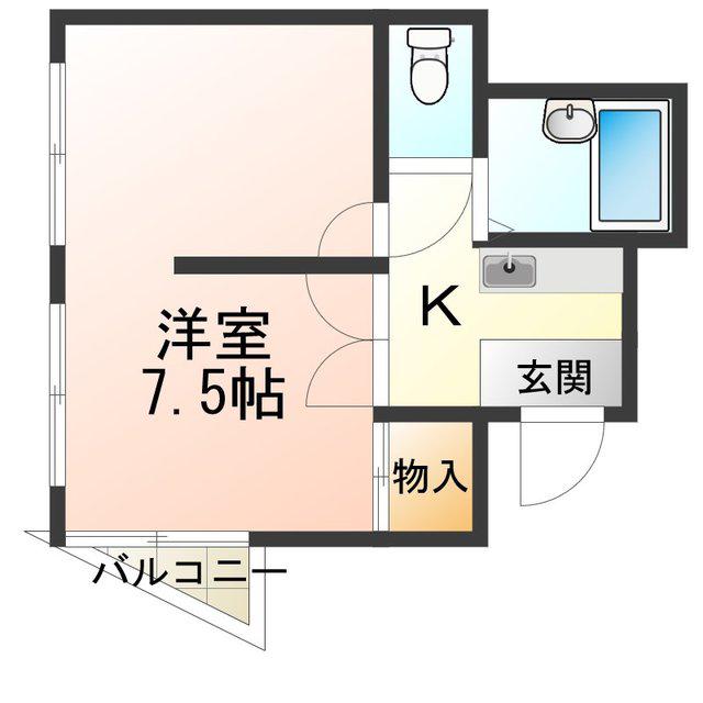 EST長居西(1K/9階)の間取り写真