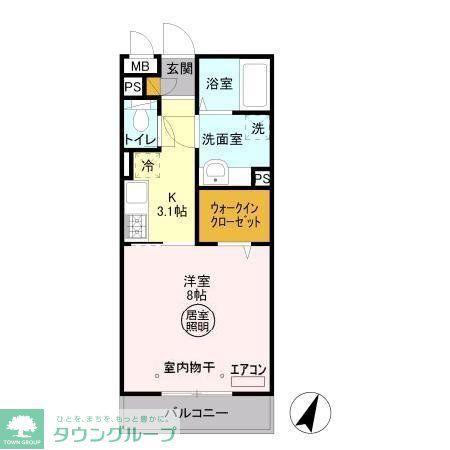 ルクティア(1K/3階)の間取り写真