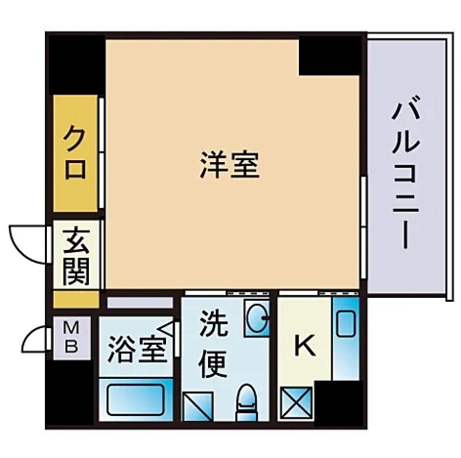 BLUESEAマンション(1K/3階)の間取り写真