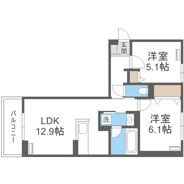 CHOUETTE(2LDK/2階)の間取り写真