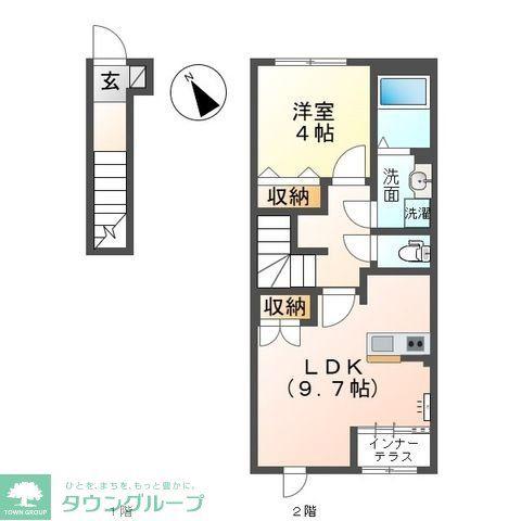 シャルマン ヒルズ(1LDK/1階)の間取り写真