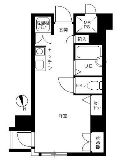 シャンベール若松町(ワンルーム/4階)の間取り写真