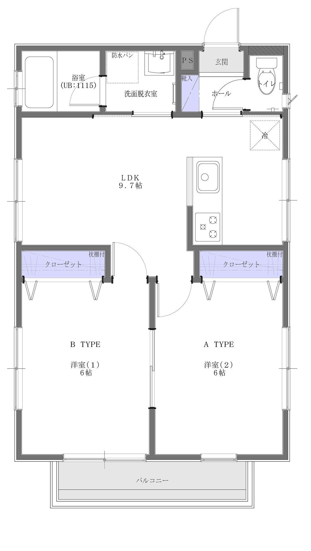 西六郷8044コーポラス(2LDK/3階)の間取り写真