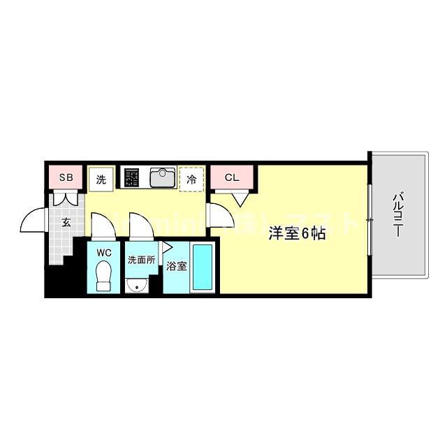 プレサンス難波デヴァンテ(1K/4階)の間取り写真