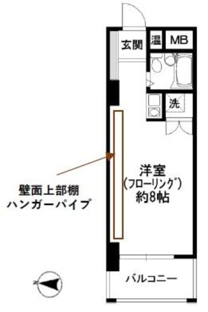 コロネード蕨(ワンルーム/8階)の間取り写真