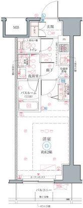 CREVISTAお花茶屋(1K/10階)の間取り写真