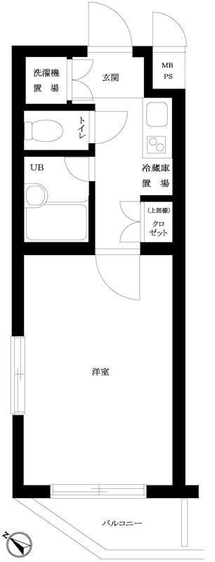 ルーブル戸越公園弐番館(1K/3階)の間取り写真