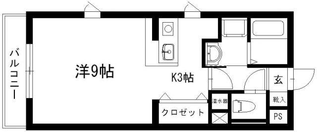 S AMK(1K/3階)の間取り写真