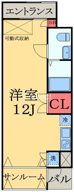APERTO千葉(ワンルーム/2階)の間取り写真