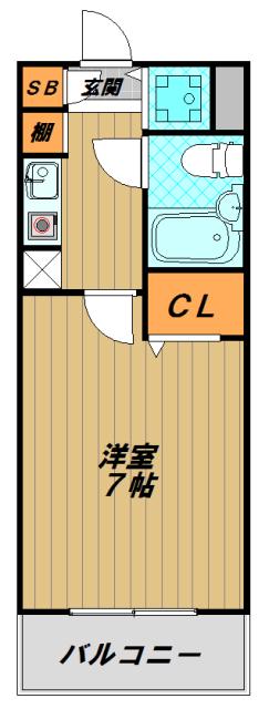 シェスタ白川台(1K/4階)の間取り写真