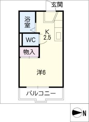 MISHIMA URBAN(1K/2階)の間取り写真