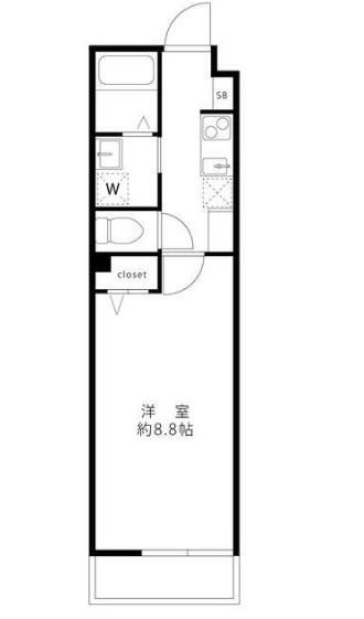 CIEL BLEU 谷塚(1K/3階)の間取り写真
