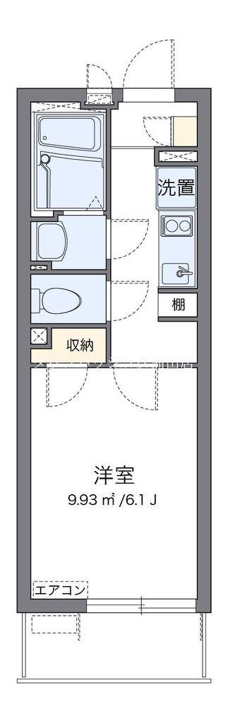 クレイノエスポワール中央(1K/3階)の間取り写真