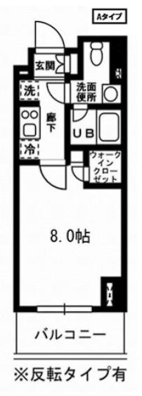 レジディア杉並方南町(1K/2階)の間取り写真