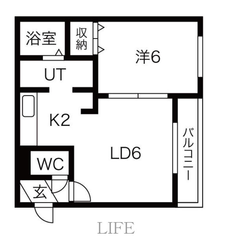 パラッツォ平岸(1LDK/1階)の間取り写真
