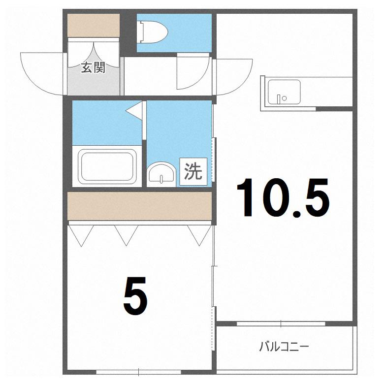 MODEST柏丘(1LDK/2階)の間取り写真