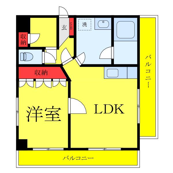 SPRING HOUSE(1LDK/3階)の間取り写真