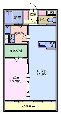 フェルーナ緑の杜(2LDK/1階)の間取り写真