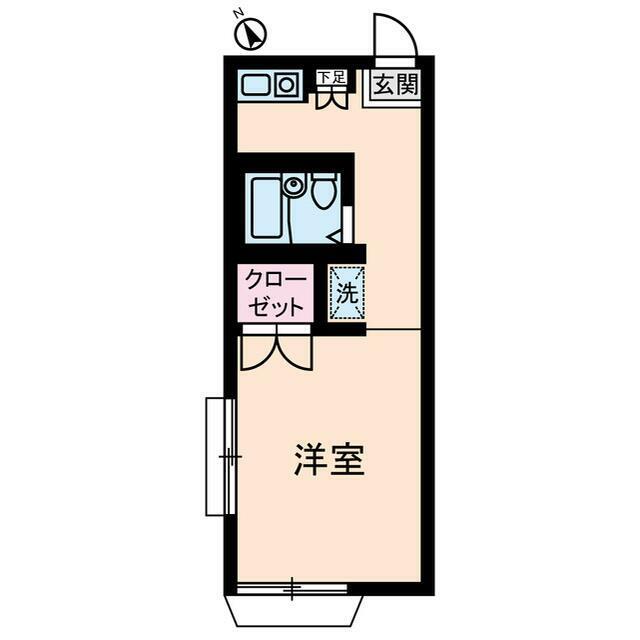 ソシオ上目黒(1K/1階)の間取り写真