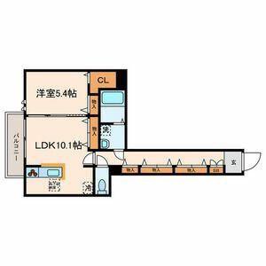ドムス北沢(1LDK/1階)の間取り写真