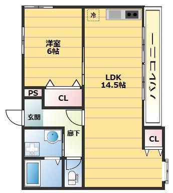 MK-II(1LDK/2階)の間取り写真