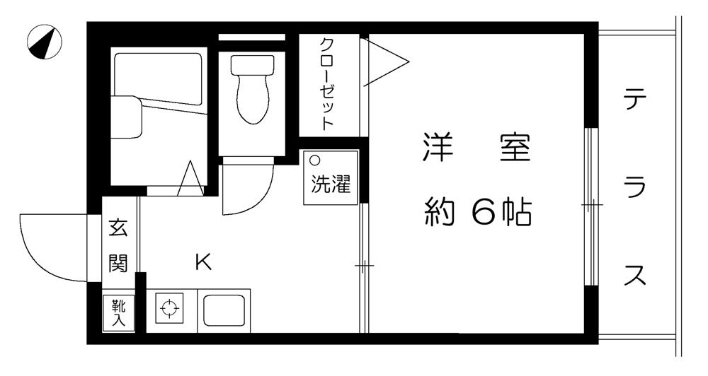 フルール六甲道(1K/1階)の間取り写真