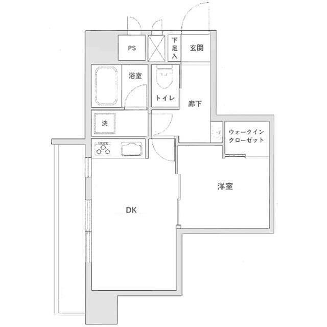 セブンスターマンション三軒茶屋(1DK/5階)の間取り写真