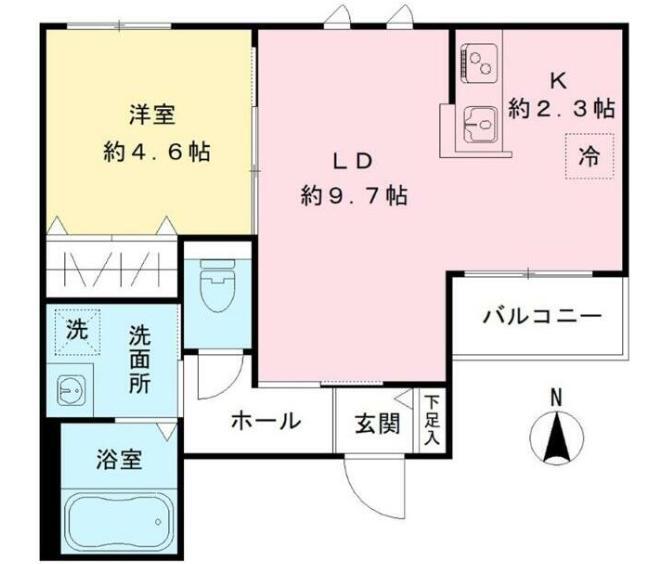 SAKURA TERRACE-サクラテラス-(1LDK/2階)の間取り写真