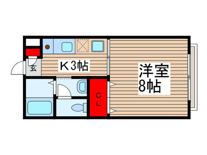 ロージュマンMIYAMA(1K/2階)の間取り写真