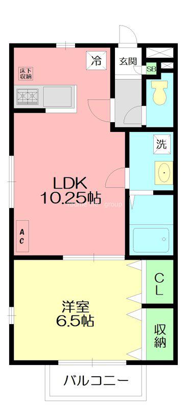 ミノリア(1LDK/2階)の間取り写真