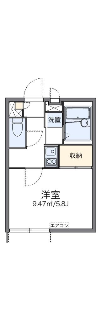 レオパレスモンターニュ日向(1K/1階)の間取り写真