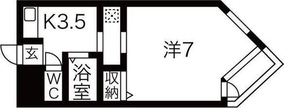 タカオキAコーポ(1K/2階)の間取り写真