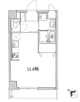 桜坂第3ハイツ(ワンルーム/3階)の間取り写真