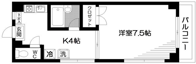 パラッツオ成増(1K/4階)の間取り写真