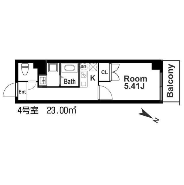 みおつくし江戸堀(1K/3階)の間取り写真