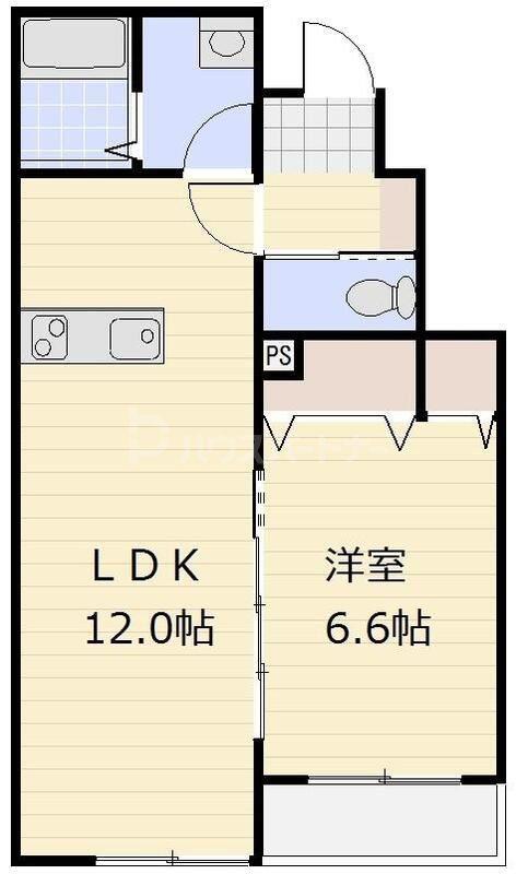 ベラ フィカーサ(1LDK/1階)の間取り写真