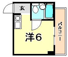サンシャイン山手(ワンルーム/3階)の間取り写真