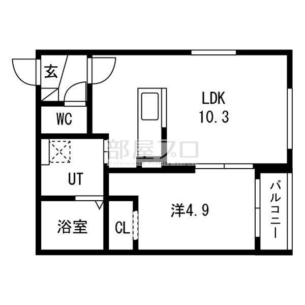 リュミエール ケー(1LDK/2階)の間取り写真