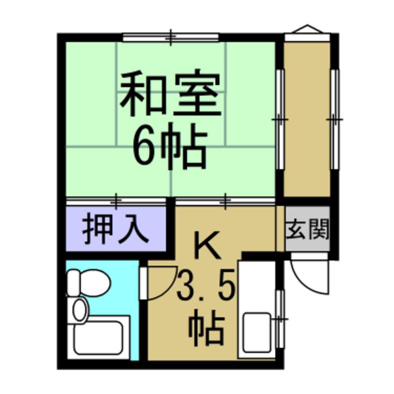 アネックス山方(1K/2階)の間取り写真