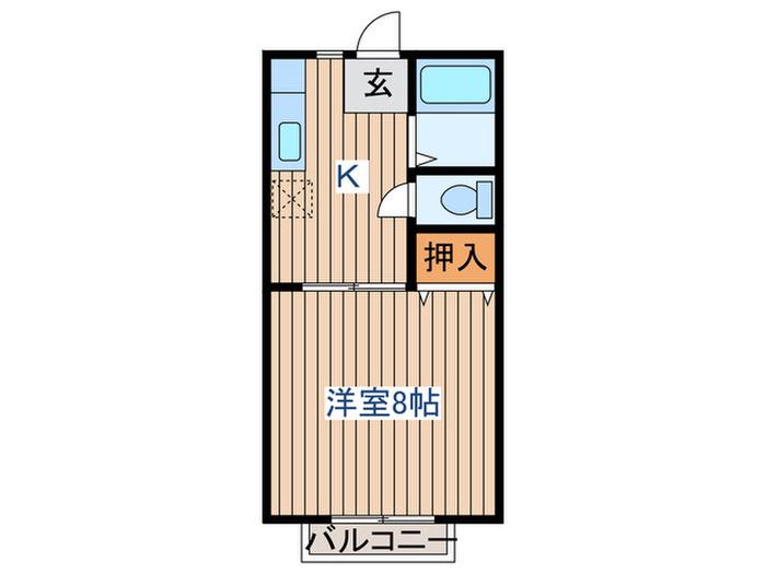 IZUMI・パル(1K/2階)の間取り写真