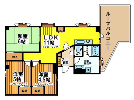 ハイウェル下北(3LDK/4階)の間取り写真