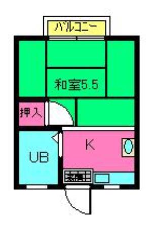 ハイツ幸風(ワンルーム/2階)の間取り写真