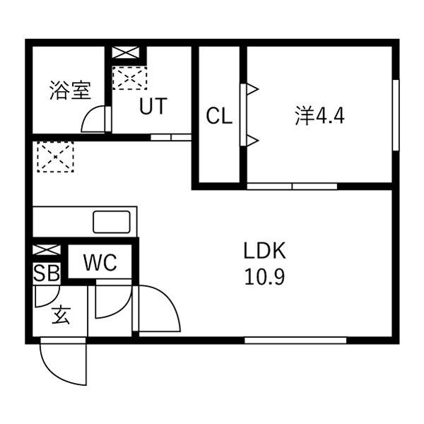 FODERA IMPERIAL24軒(1LDK/4階)の間取り写真