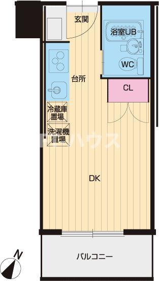 CLUB ORIENT BLD NO.141 YACHIYODAI(ワンルーム/1階)の間取り写真